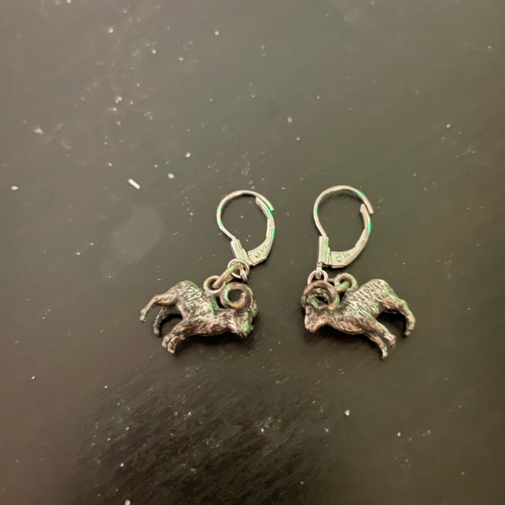 Interesting Silver Goat Earrings